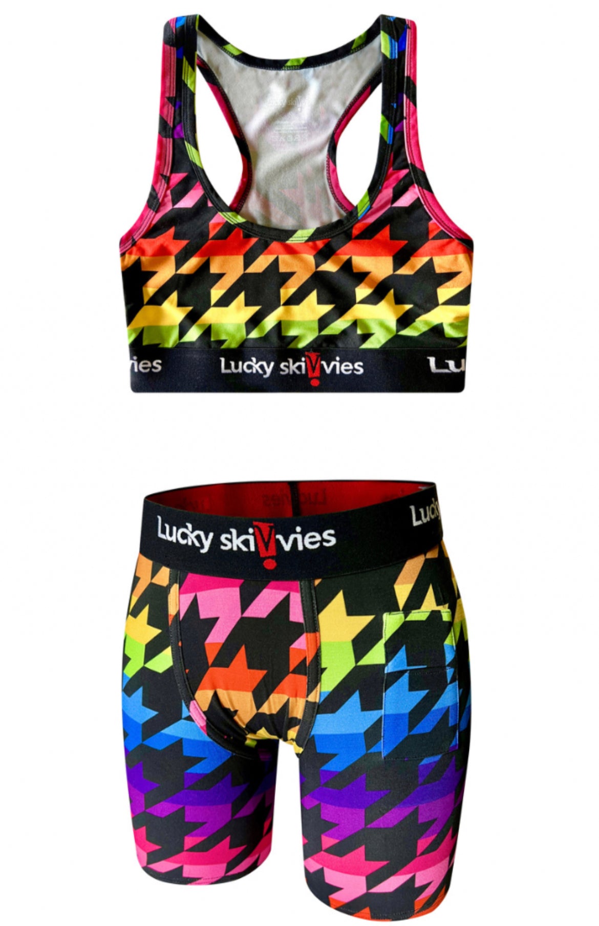 Pride Houndstooth Set (Top & Bottom) - Lucky Skivvies