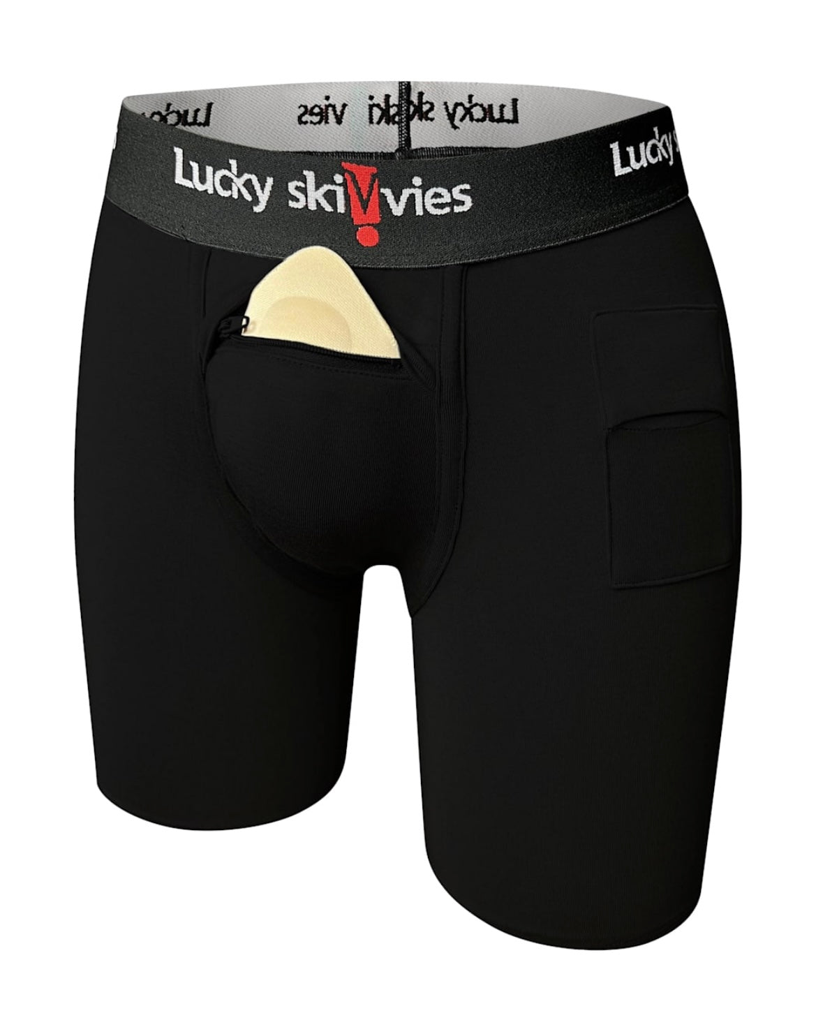 Pre-Order 6" Packer/ STP/ Insert Boxer Brief (Black) - Lucky Skivvies