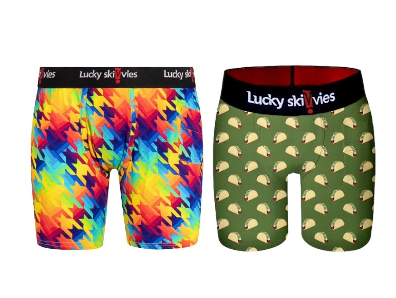 (2 Bundles) Taco & Rainbow Houndstooth - Lucky Skivvies