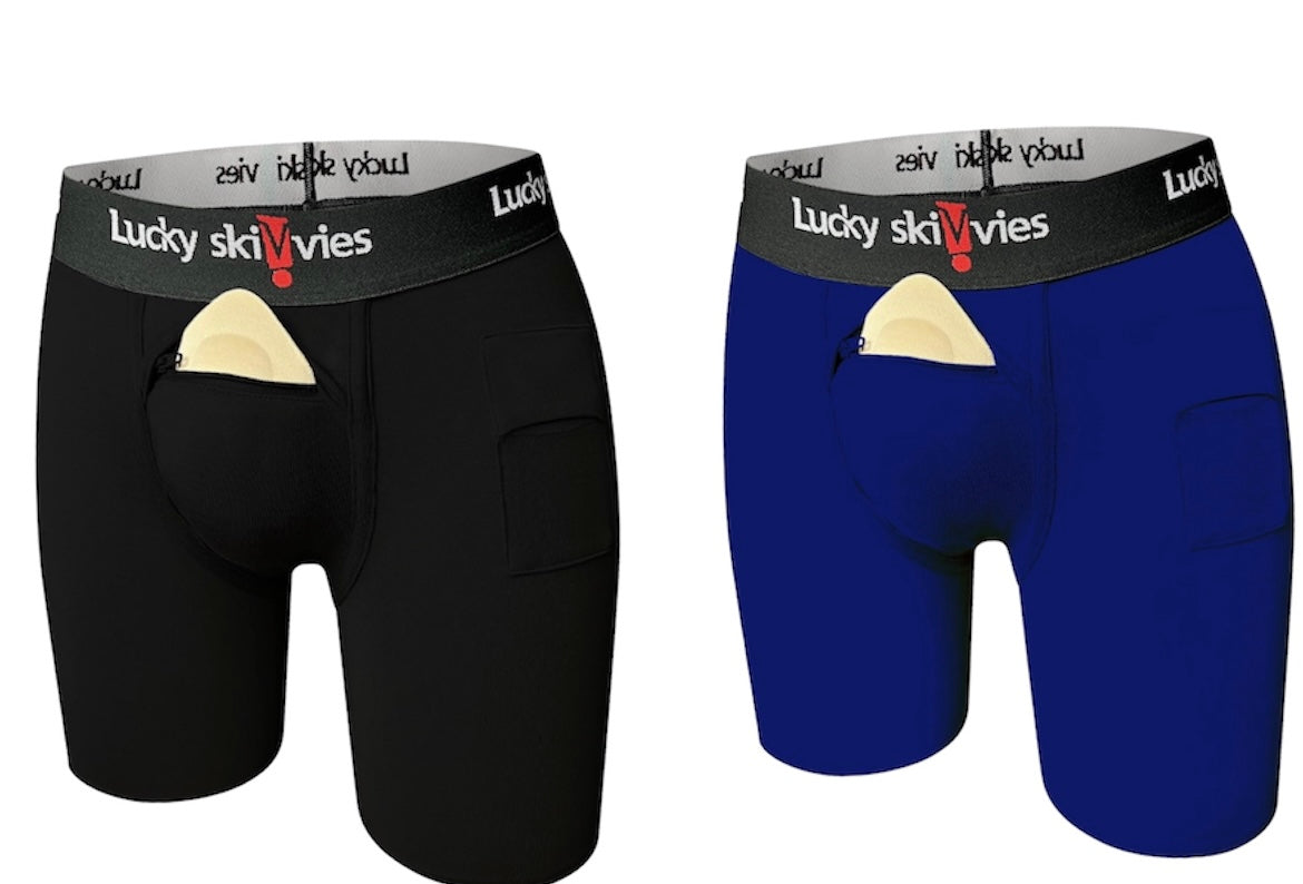 (2Bundles Black & Blue) Pre-Order 6" Packer/ STP/ Insert Boxer Brief - Lucky Skivvies